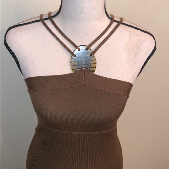 New York & Company Tops - Chocolate Stretch Tank With Double Strap Detail